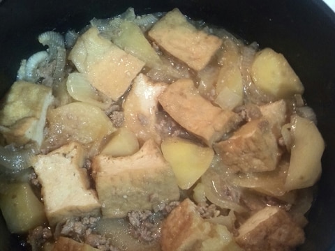 厚揚げとじゃがいもの味噌煮